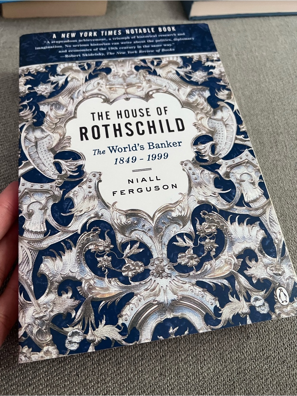 The House of Rothschild by Niall Ferguson - Navy and Silver Hardcover Orig $30